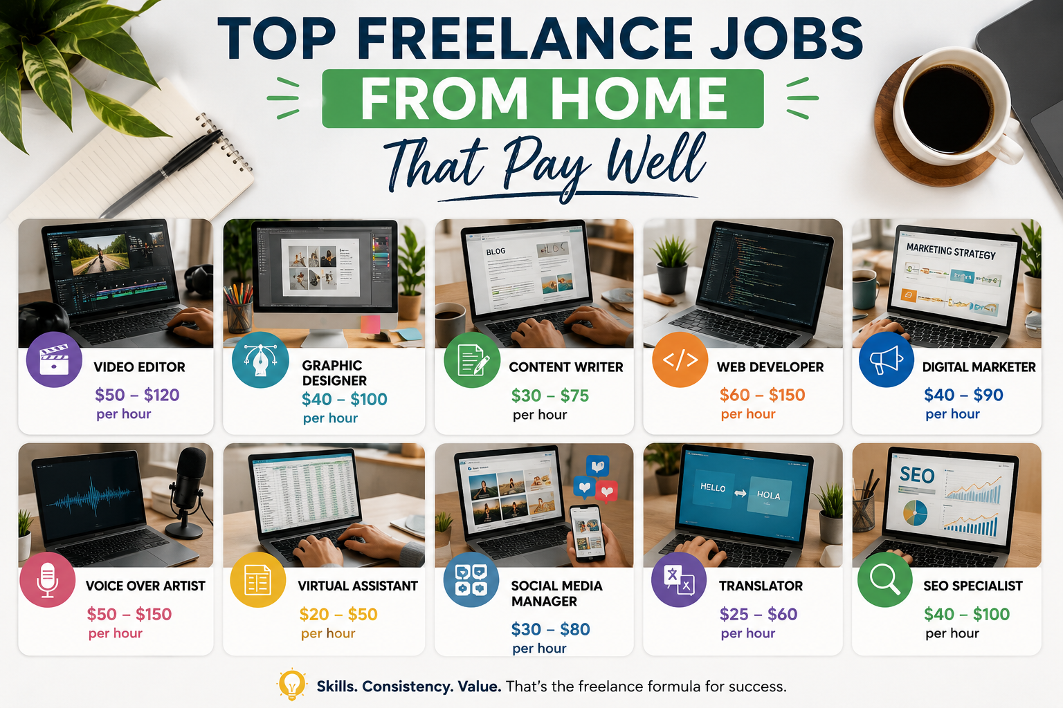 Top Freelance Jobs From Home That Pay Well